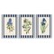 Stupell Industries Vintage Plant Studies over Stripes 3 Piece Black Framed Giclee Art Set, design by Corinne Haig